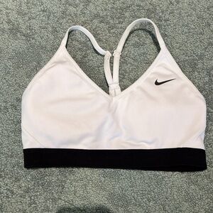 Nike Dri-Fit Sports Bra - Size S - White with black elastic and swoosh